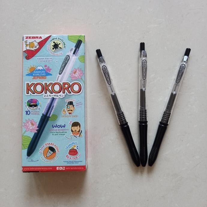 

pen/ pulpen/ pena Zebra Kokoro/ 0.5mm/ 1 pack isi 12 pcs IS81