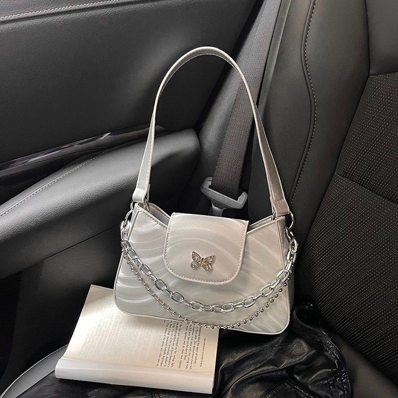 Tas Selempang Kecil Wanita, Kantung Bahu Kotak Tekstur Bagus