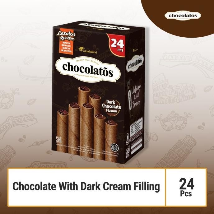 

Big Sale Chocolatos Dark - Wafer Roll Dark Coklat Berkualitas