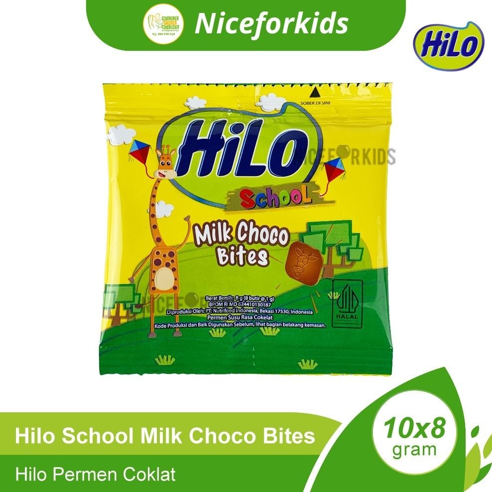 isriststore Hilo School Milk Choco Bite Isi 10sachet Permen Sumber Kalsium / Hilo Permen Rasa Coklat / Hilo Chocolate Candy ||