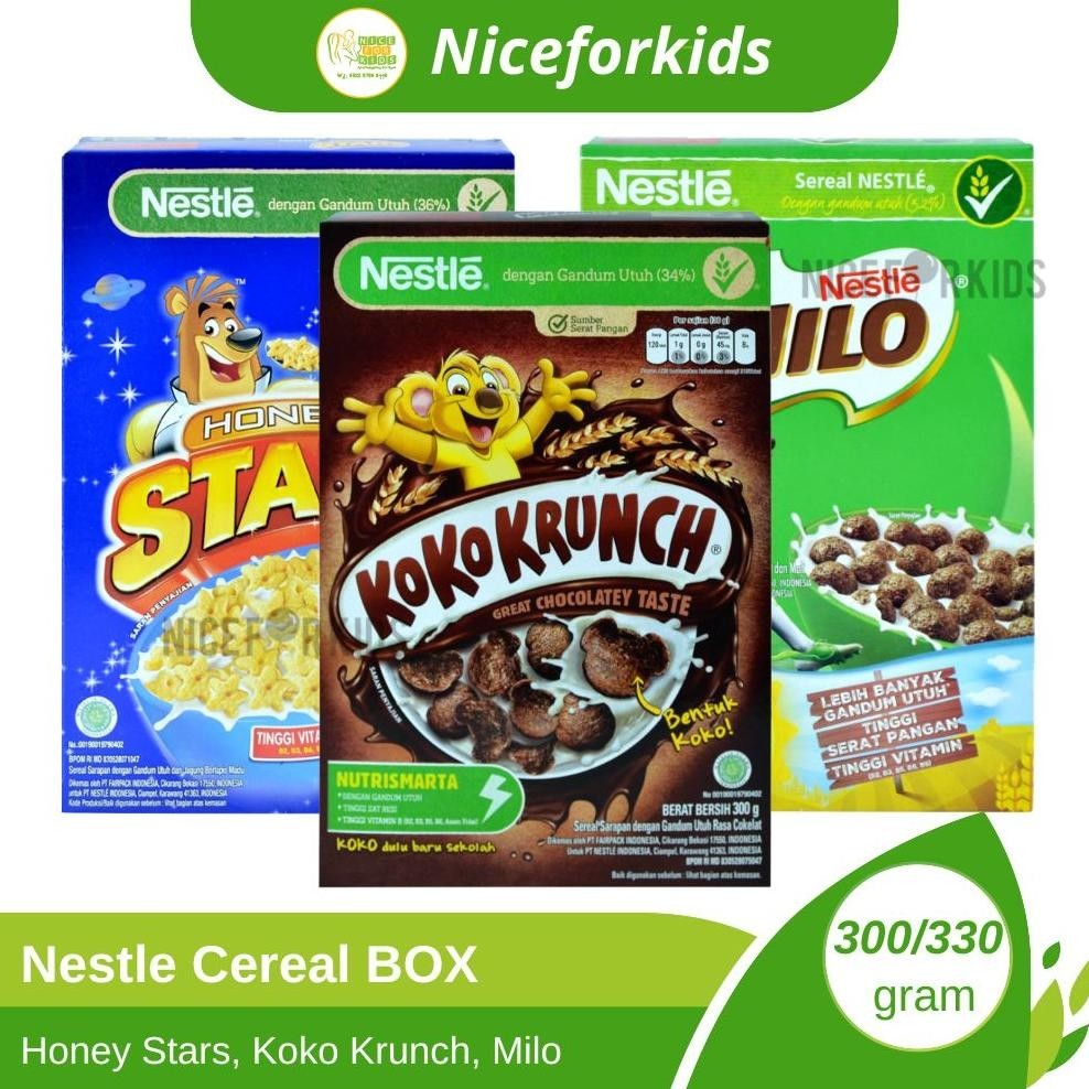 

tomonimart Nestle Sereal Kemasan Box Honey Stars 300gr / Koko Krunch 300gr / Milo 300gr ||