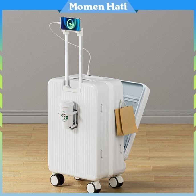 Multifungsi Koper Kabin Laptop Bagasi Bukaan Depan 20In Band Usb Port