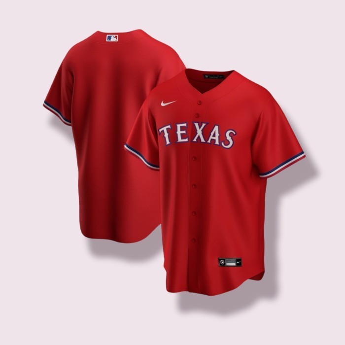 Jersey Baju Mlb Baseball Texas Rangers No Majestic