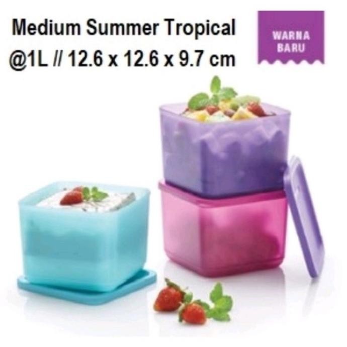 Toples Tupperware Medium Summer Tropical / Fresh (3Pcs)