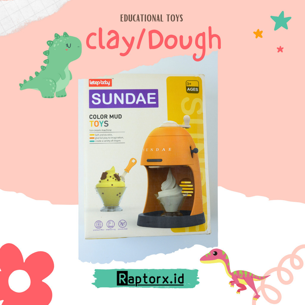Clay Dough Plastik Letop baby Sundae Ice Cream Mainan Mencetak Es Krim Mainan Edukasi Anak