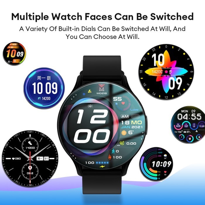 Aolon Smartwatch Qw13 - Slim, Ip67, Custom Watchface, Colorful