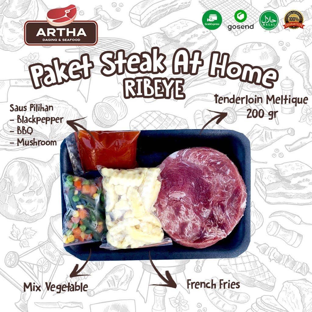 

Paket Steak Cuberoll Ribeye Meltique Lengkap // Ready To Cook // Halal - Bbq -Gratisongkir