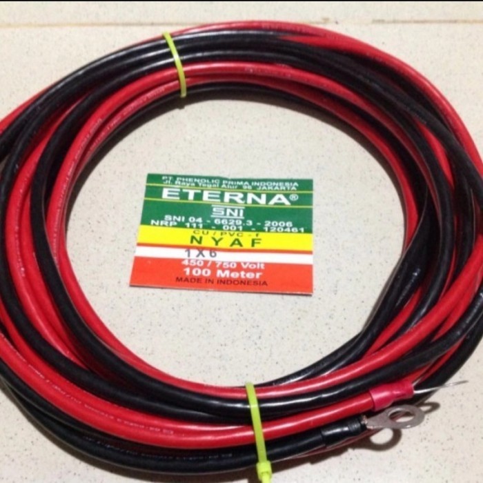KABEL AKI SOLAR PANEL 6MM 2, PANJANG 5 METER NYAF ETERNA