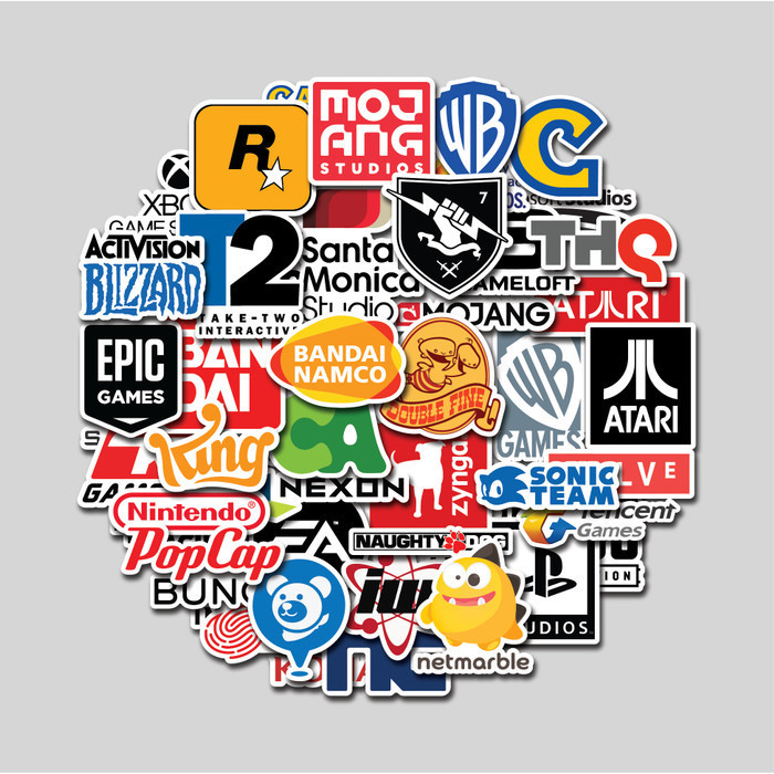 

Sticker Pack Video Games Companies Stiker Tumbler Laptop Koper Helm