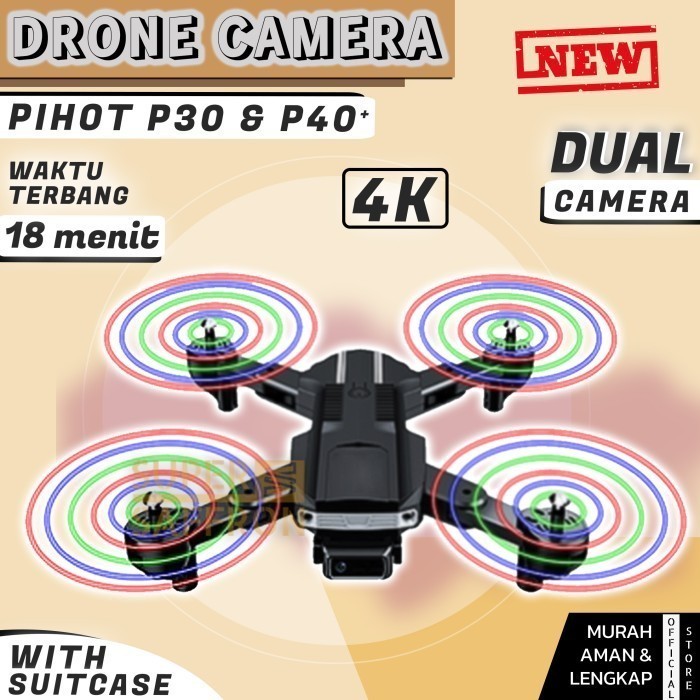 Drone Kamera LED Wings Dron Remote Control Quadcopter P40 P30 Murah