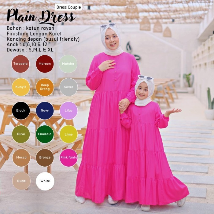 Harga Diskon Gamis Anak Polos Plain - Homey Dress Anak Polos Katun Rayon Premium
