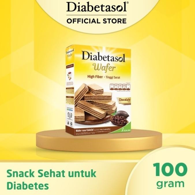 

Terbaru Diabetasol Wafer Chocolate 100Gr 2X50Gr / Snack Cemilan Sehat Diabetes Pengiriman Cepat