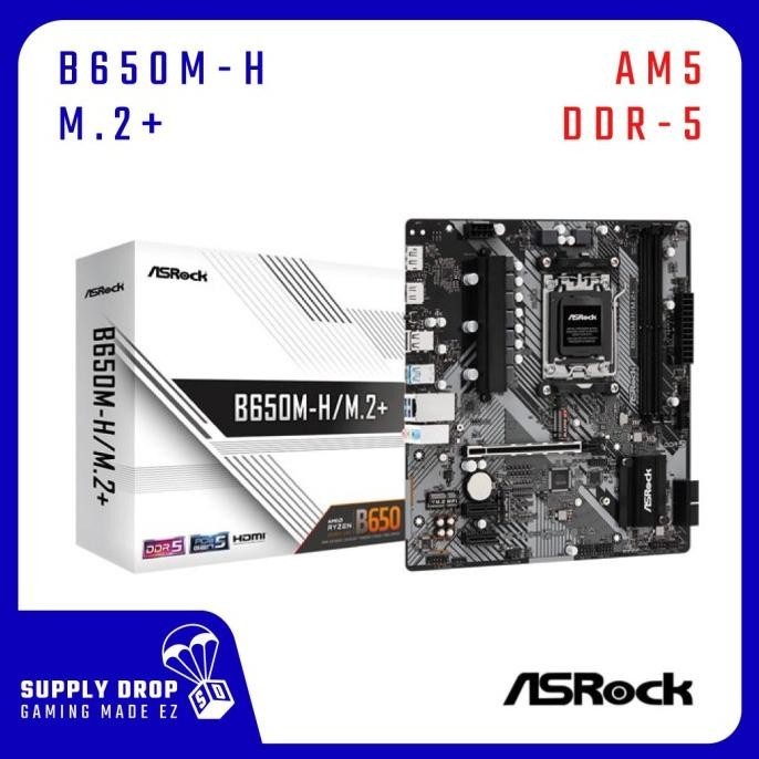 ASROCK B650M-H/M.2+ - AM5 AMD B650 DDR5 USB3.2 TYPE-C