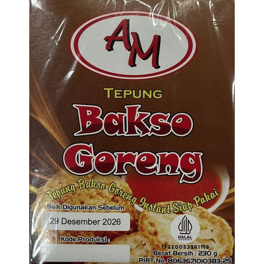 

bumbu instan cap AM Tepung Bakso Goreng 230 gr - 12 pcs