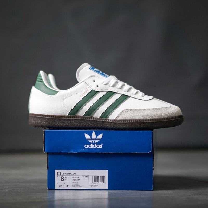 Sneakerslight | Sneakers Adidas Samba OG White Green Original BNIB Made In Germany