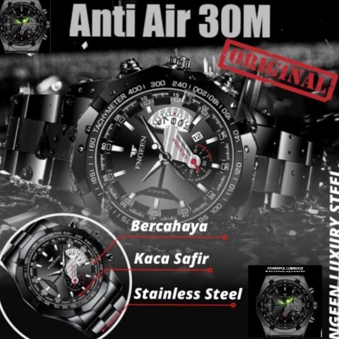 Jam Tangan Pria FNGEEN S001 SILVER ORIGINAL PROMO LEBARAN