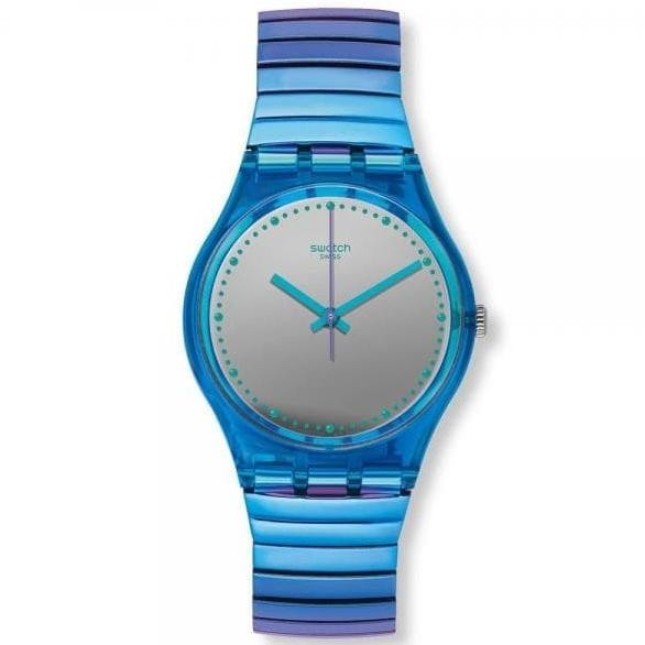 Swatch Analog Jam Tangan Rantai Unisex GL117A Flexicold Original
