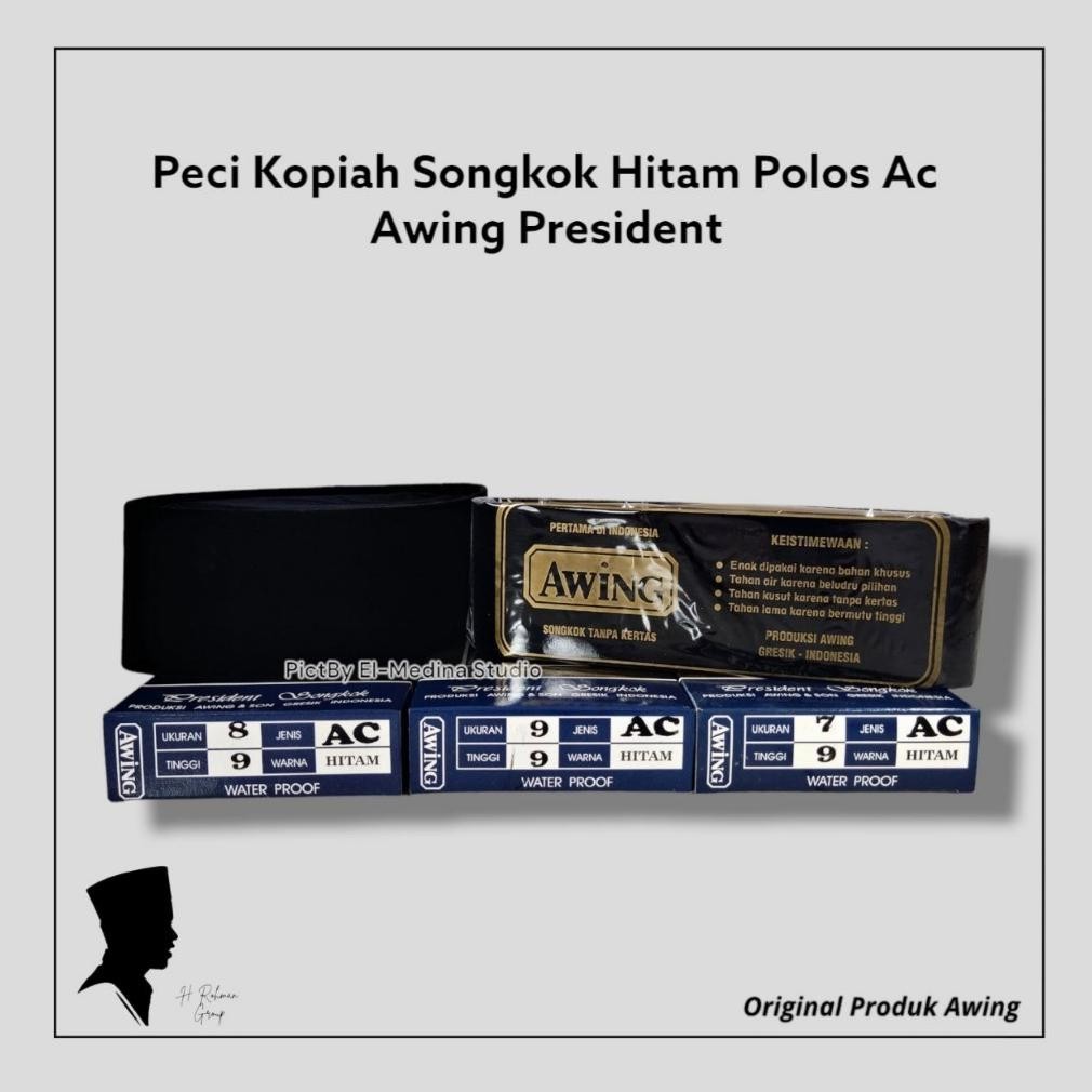 Diskon Tinggi 11 Cm Peci Hitam Polos Ac Awing President Songkok Nasional Pertama Tanpa Kertas Kopiah