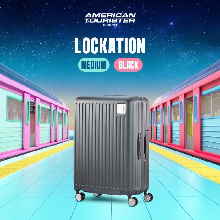 American Tourister Koper Hardcase Lockation Medium 24 Inch - Black