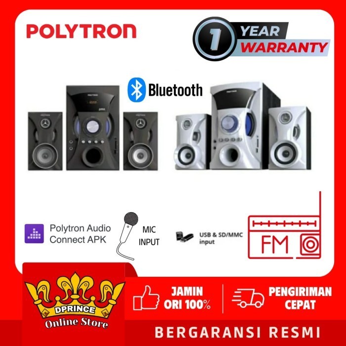 Polytron Pma 9525 /W Multimedia 9525 Fm Bluetooth Speaker Pma 9525 /B