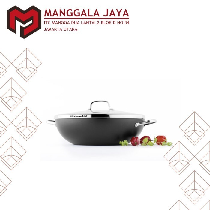 Kitchenaid Cookware Wok Induction 36 Cm With Glass Lid Cc001070-001