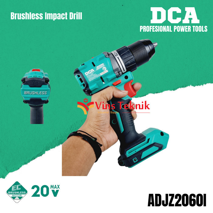 Dca Cordless Impact Drill 13Mm Adjz2060I Adjz2060 Bor Baterai Dca