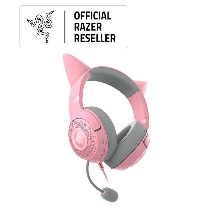 Razer Kraken Kitty V2 - Quartz - Wired Rgb Kitty Ears Gaming Headset