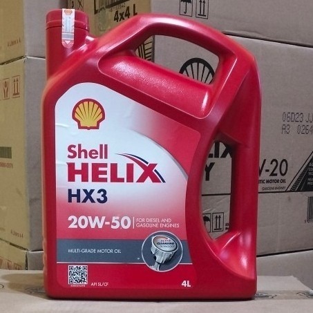 OLI MESIN SHELL HELIX HX3 20W-50 4 LITER- OLI MOBIL BENSIN / DIESEL