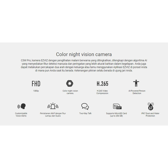 Ezviz C3W Pro 2Mp Smart Home Ip Camera Outdoor Cctv