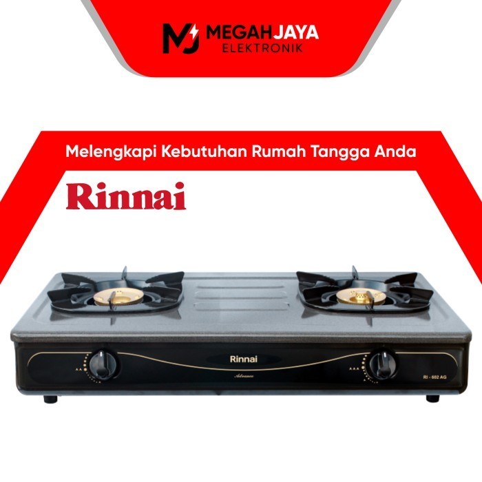 Rinnai Kompor Ri 602Ag / Ri-602Ag / Ri 602 Ag (2 Tungku) Garansi Resmi