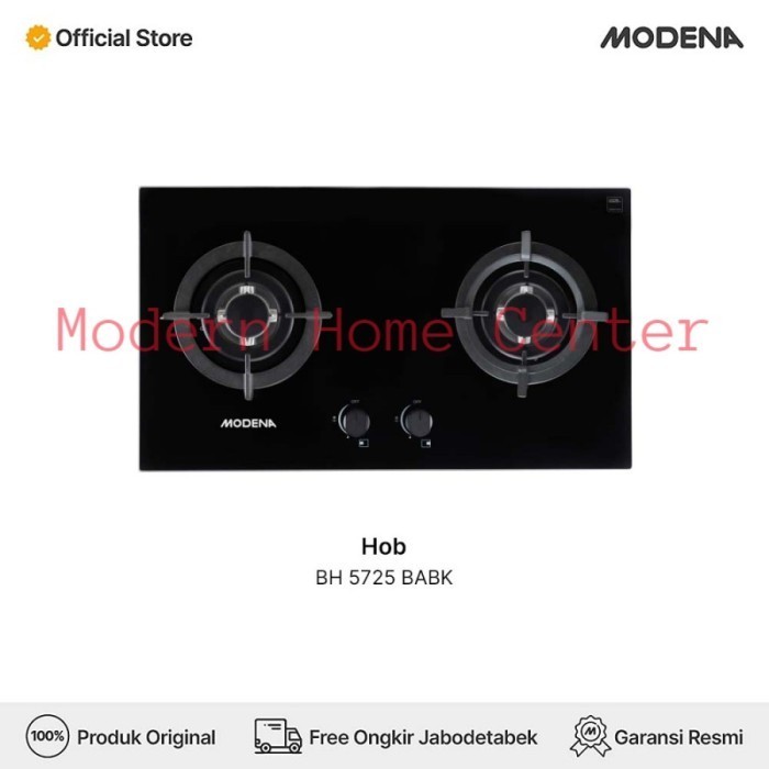Modena Kompor Tanam Gas 2 Tungku Bh 5725 Babk (73 Cm)