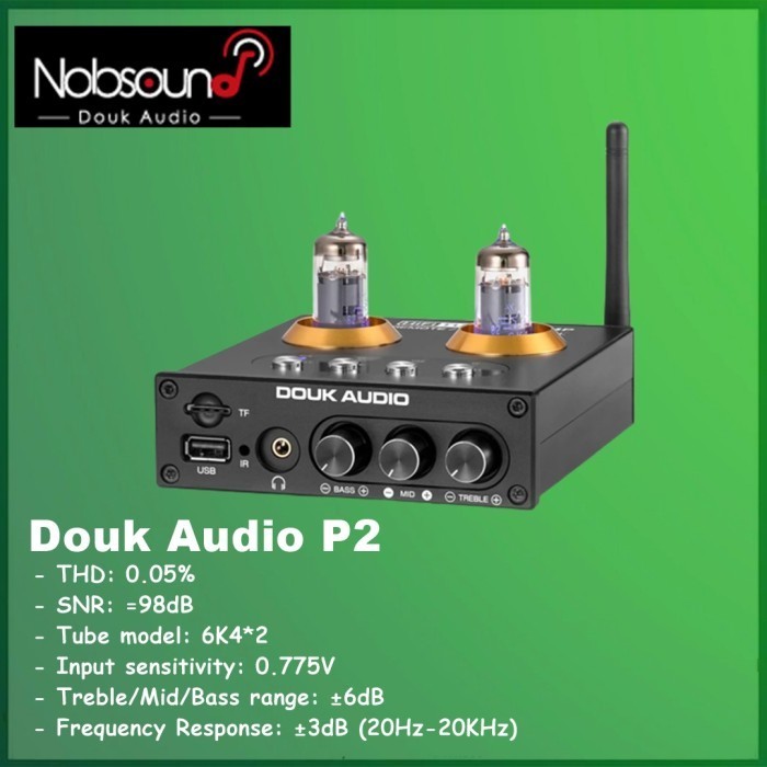 Nobsound Douk Audio P2 Mini Bluetooth 5.0 Vacuum Tube Preamp Amplifier
