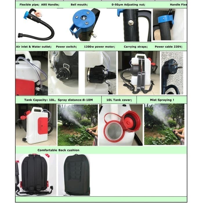 Electric Real Ulv Cold Fogger Elektrik Sprayer Mesin Fogger Embun
