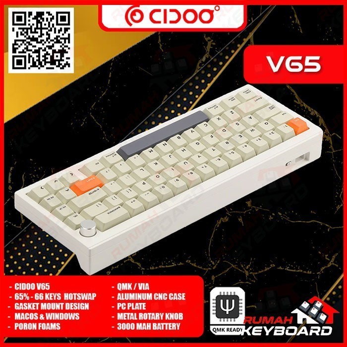 Mechanical Keyboard - Cidoo V65 V2 - 65% - Gasket - South - Keyboard Termurah Terlaris Promo
