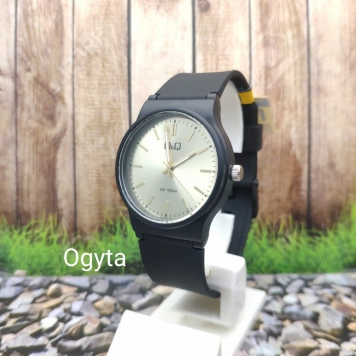 Q&Q QQ Analog Jam Tangan Pria Strap Karet Hitam VS50J017Y Original - VS50J016Y IS23