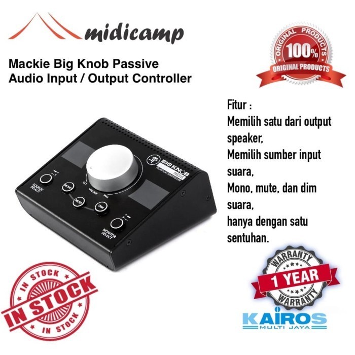 Mackie Big Knob Passive Audio Monitor Controller Mini Mixer