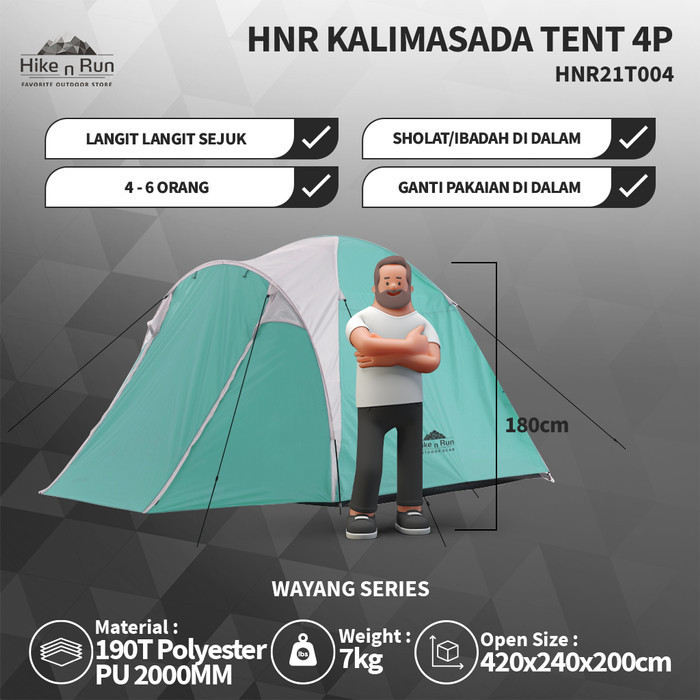 Tenda Camping Kalimasada Hike N Run Hnr21T004 Hnr Tent 4 Person
