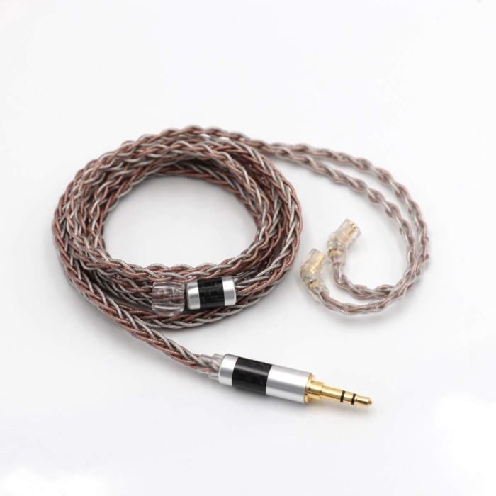 Tripowin C8 8 Core Silver Copper Foil Earphone Iem Cable Mic / No Mic