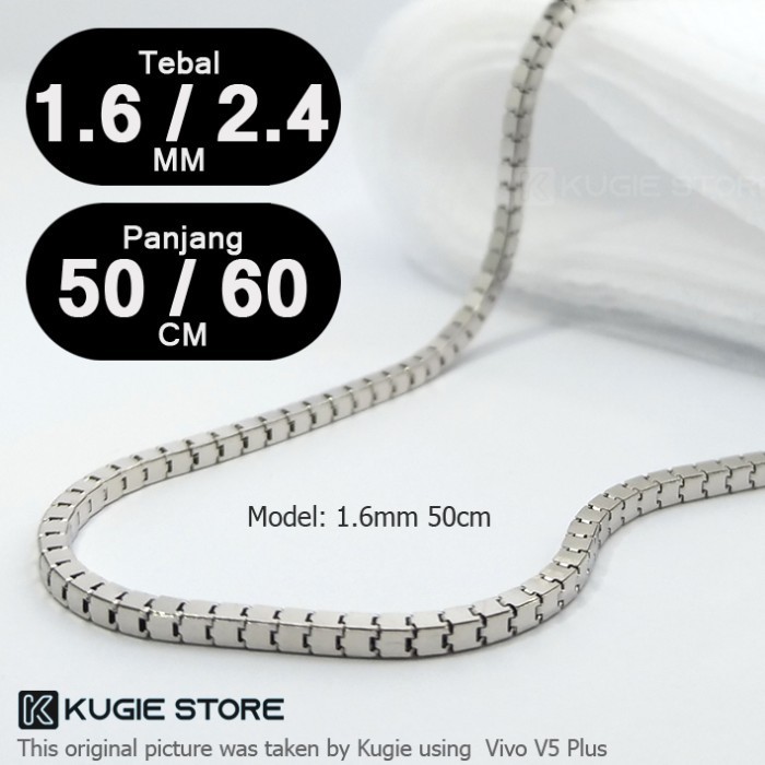 Rantai Kalung Perak S925 Flat Box Chain Rantai Kalung Pria Silver