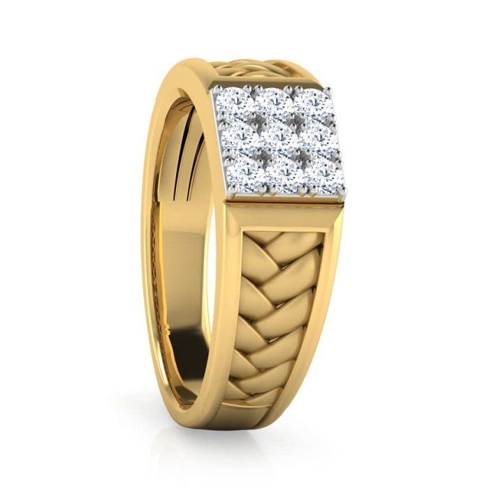 Cincin Berlian Pria Steve Ring Natural Diamond Emas 18K Alexas Berlian