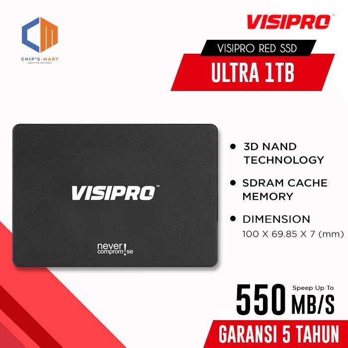 Visipro SSD RED 1TB / Ultra Series / Original / Garansi
