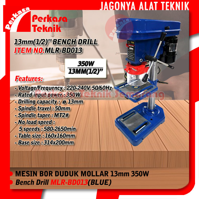 Mesin Bor Duduk 13 mm MOLLAR BD013 Bench Drill 350 Watt