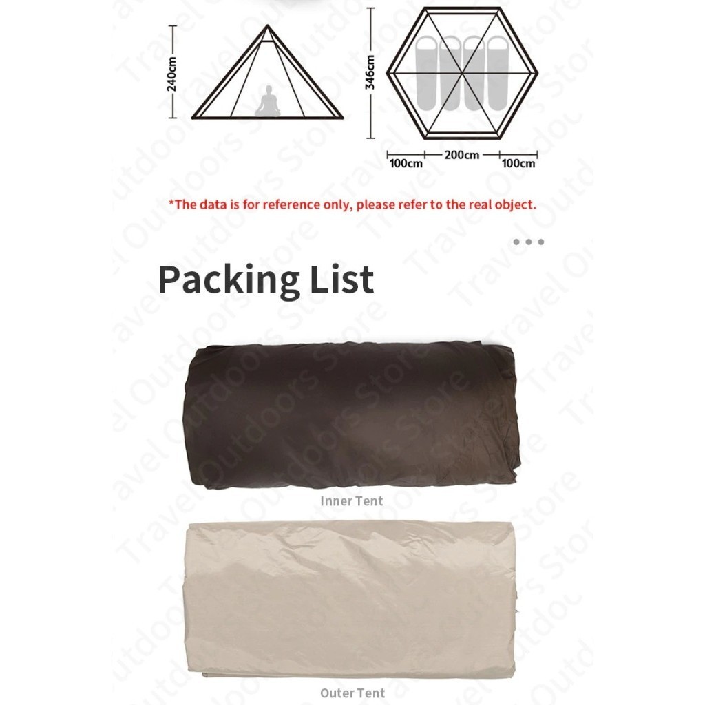 Tenda Camping / Glamping Piramid Naturehike Nh20Zp013