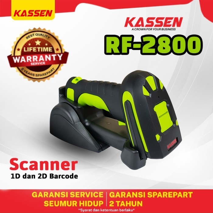 Scanner Barcode Kassen Rf-2800 1D & 2D Wireless Handheld Industrial