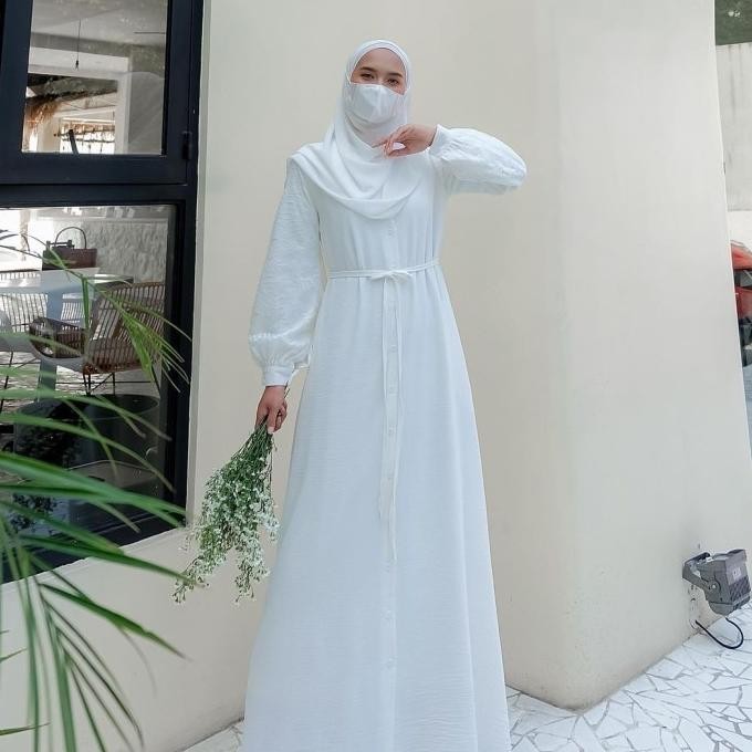 Gamis Wanita Jumbo Putih Alma Ld Up 140 Bellymart_