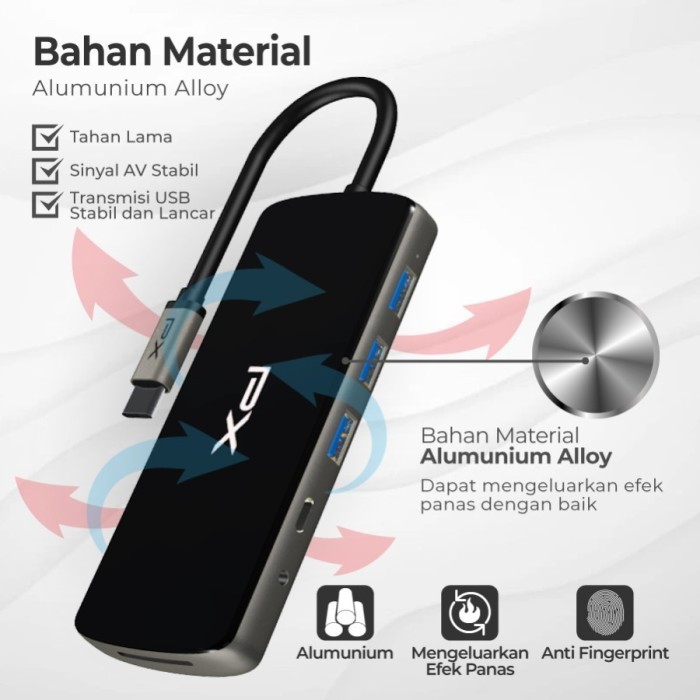 Hub Converter Type C 3.1 Macbook Laptop Hdmi Usb 12 In 1 Px Uch120B