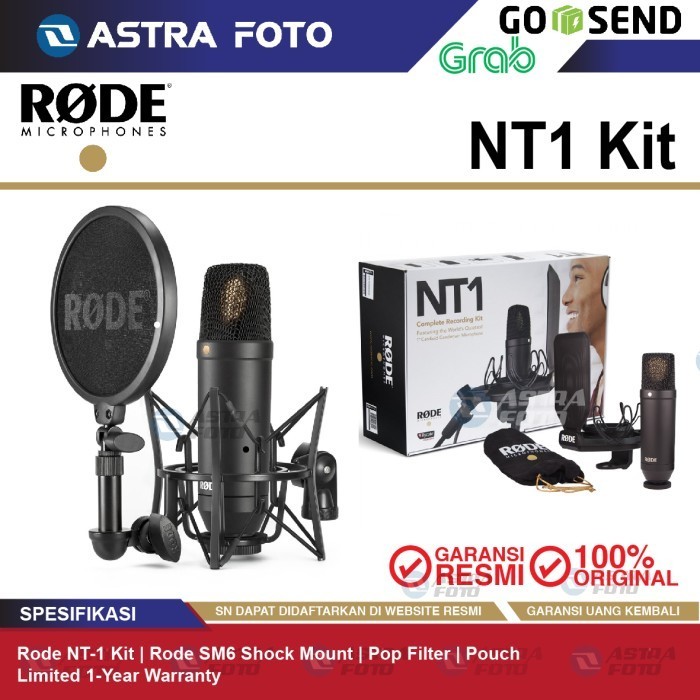 Rode Nt1 Kit Cardiod Condenser Microphone Studio Mic - Original