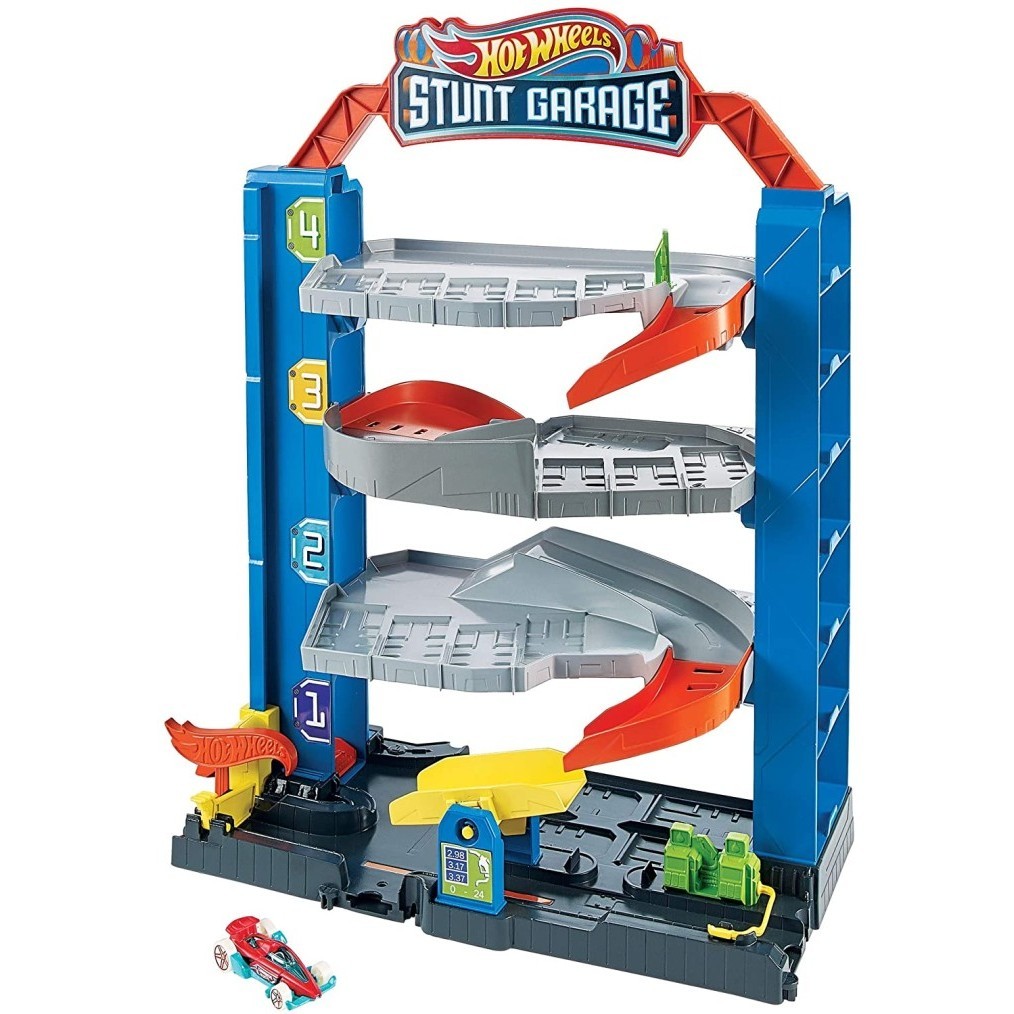 Hot Wheels City Stunt Garage Playset Hotwheels Robo Beast Track