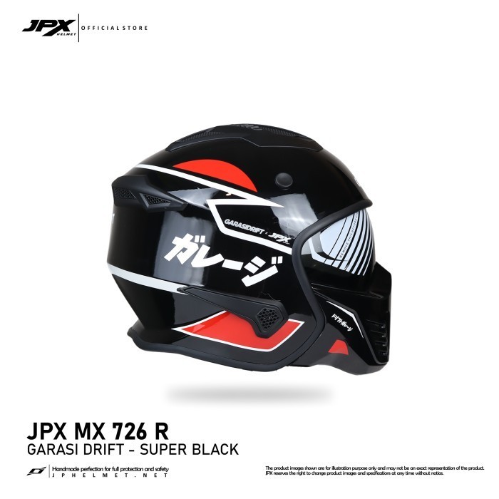 Helm Jpx Full Face Mx-726R - Garasi Drift
