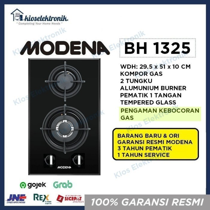 Modena Bh 1325 - Kompor Modena 2 Tungku Bh1325 Crista - Gas Safety Tec